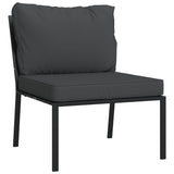 Trädgårdsstolar med grå dynor 2 st 60x74x79 cm stål