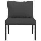Trädgårdsstolar med grå dynor 2 st 60x74x79 cm stål