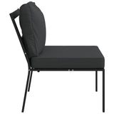Trädgårdsstolar med grå dynor 2 st 60x74x79 cm stål