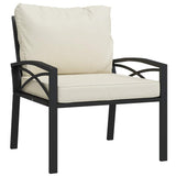 Trädgårdsstol med sandfärgade dynor 68x76x79 cm stål