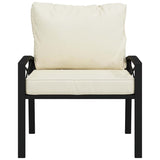 Trädgårdsstol med sandfärgade dynor 68x76x79 cm stål
