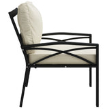 Trädgårdsstol med sandfärgade dynor 68x76x79 cm stål