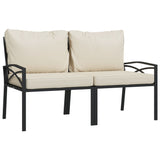Trädgårdsstolar med sandfärgade dynor 2 st 62x75x79 cm stål