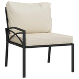 Trädgårdsstolar med sandfärgade dynor 2 st 62x75x79 cm stål
