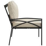 Trädgårdsstolar med sandfärgade dynor 2 st 62x75x79 cm stål