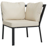 Trädgårdsstol med sandfärgade dynor 76x76x79 cm stål