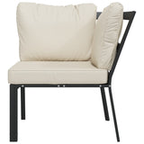 Trädgårdsstol med sandfärgade dynor 76x76x79 cm stål