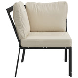Trädgårdsstol med sandfärgade dynor 76x76x79 cm stål