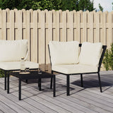 Trädgårdsstol med sandfärgade dynor 76x76x79 cm stål