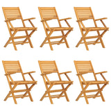 Matgrupp för trädgården 7 delar massiv teak