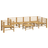 Loungegrupp 7 delar ljusgråa dynor bambu