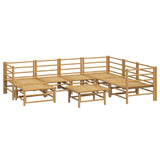 Loungegrupp 8 delar ljusgråa dynor bambu