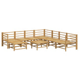 Loungegrupp 9 delar ljusgråa dynor bambu