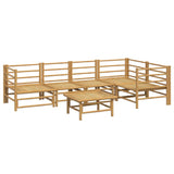 Loungegrupp 6 delar ljusgråa dynor bambu