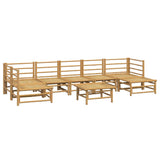 Loungegrupp 8 delar ljusgråa dynor bambu