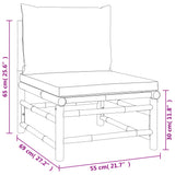 Loungegrupp 5 delar taupe dynor bambu