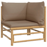 Loungegrupp 4 delar taupe dynor bambu