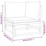 Loungegrupp 4 delar taupe dynor bambu