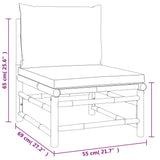 Loungegrupp 4 delar taupe dynor bambu