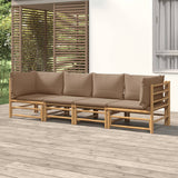 Loungegrupp 4 delar taupe dynor bambu