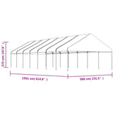 Paviljong med tak vit 15,61x5,88x3,75 m polyeten