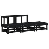 Loungegrupp 3 delar svart massiv furu
