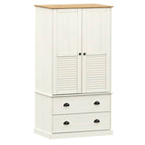 Klädskåp VIGO vit 90x55x170 cm massiv furu