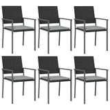 Matgrupp för trädgården med dynor 7 delar konstrotting & stål