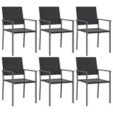 Matgrupp för trädgården 7 delar konstrotting & stål
