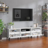 Tv-bänk vit högglans 150x30x44,5 cm konstruerat trä