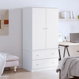 Klädskåp ALTA vit 90x55x170 cm massiv furu