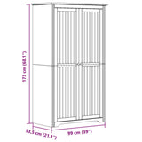Klädskåp BODO vit 99x53,5x173 cm massiv furu
