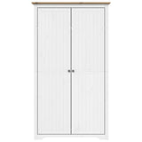 Klädskåp BODO vit och brun 99x53,5x173 cm massiv furu
