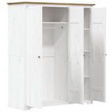 Klädskåp BODO vit och brun 146x53,5x173 cm massiv furu