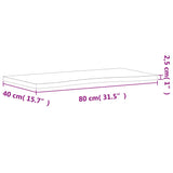 Bordsskiva 80x(36-40)x2,5 cm massivt bokträ