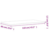 Bordsskiva 110x(55-60)x1,5 cm massivt bokträ
