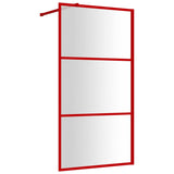 Duschvägg med klart ESG-glas röd 100x195 cm