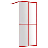 Duschvägg med klart ESG-glas röd 90x195 cm