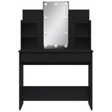 Sminkbord med LED svart 96x40x142 cm