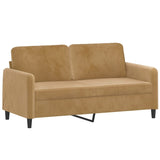 Soffa 2-sits brun 140 cm sammet