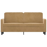 Soffa 2-sits brun 140 cm sammet