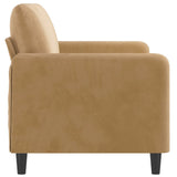Soffa 2-sits brun 140 cm sammet