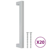 Skåphandtag 20 st silver 160 mm rostfritt stål