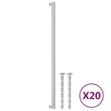 Skåphandtag 20 st silver 480 mm rostfritt stål