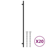 Skåphandtag 20 st svart 480 mm rostfritt stål