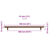Skåphandtag 5 st brons 480 mm rostfritt stål