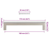 Skåphandtag 10 st silver 160 mm rostfritt stål
