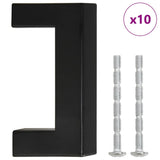 Skåphandtag 10 st svart 64 mm rostfritt stål