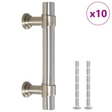 Skåphandtag 10 st silver 64 mm rostfritt stål