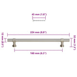 Skåphandtag 10 st silver 160 mm rostfritt stål
